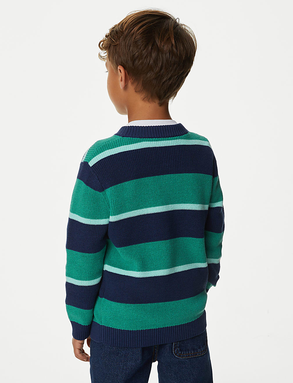 Pure Cotton Knitted Striped Jumper (2-8 Yrs)