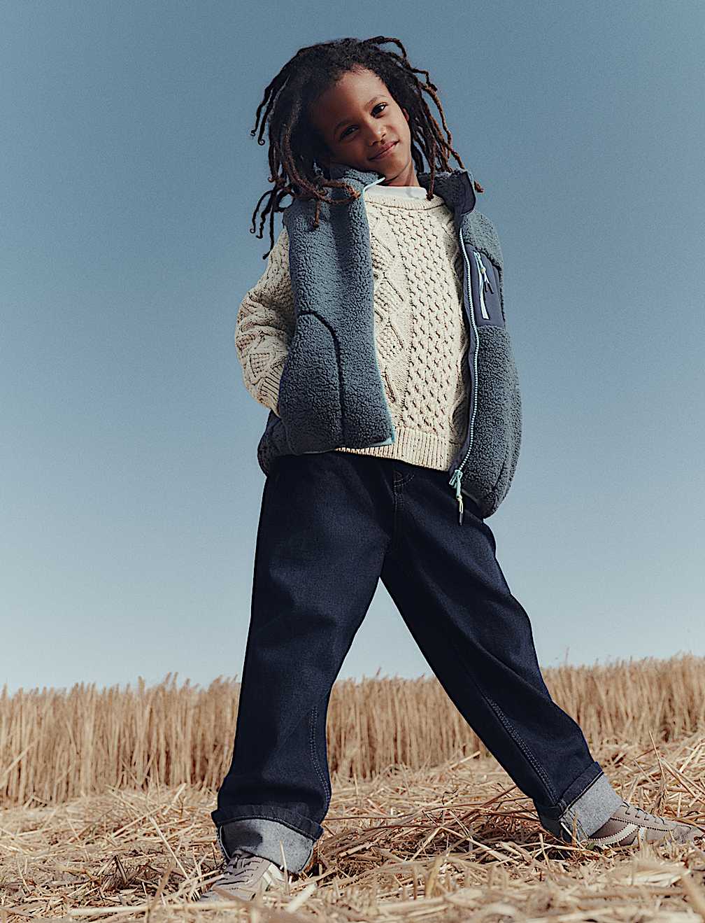 Cotton Rich Cable Knit Jumper (2-8 Yrs)