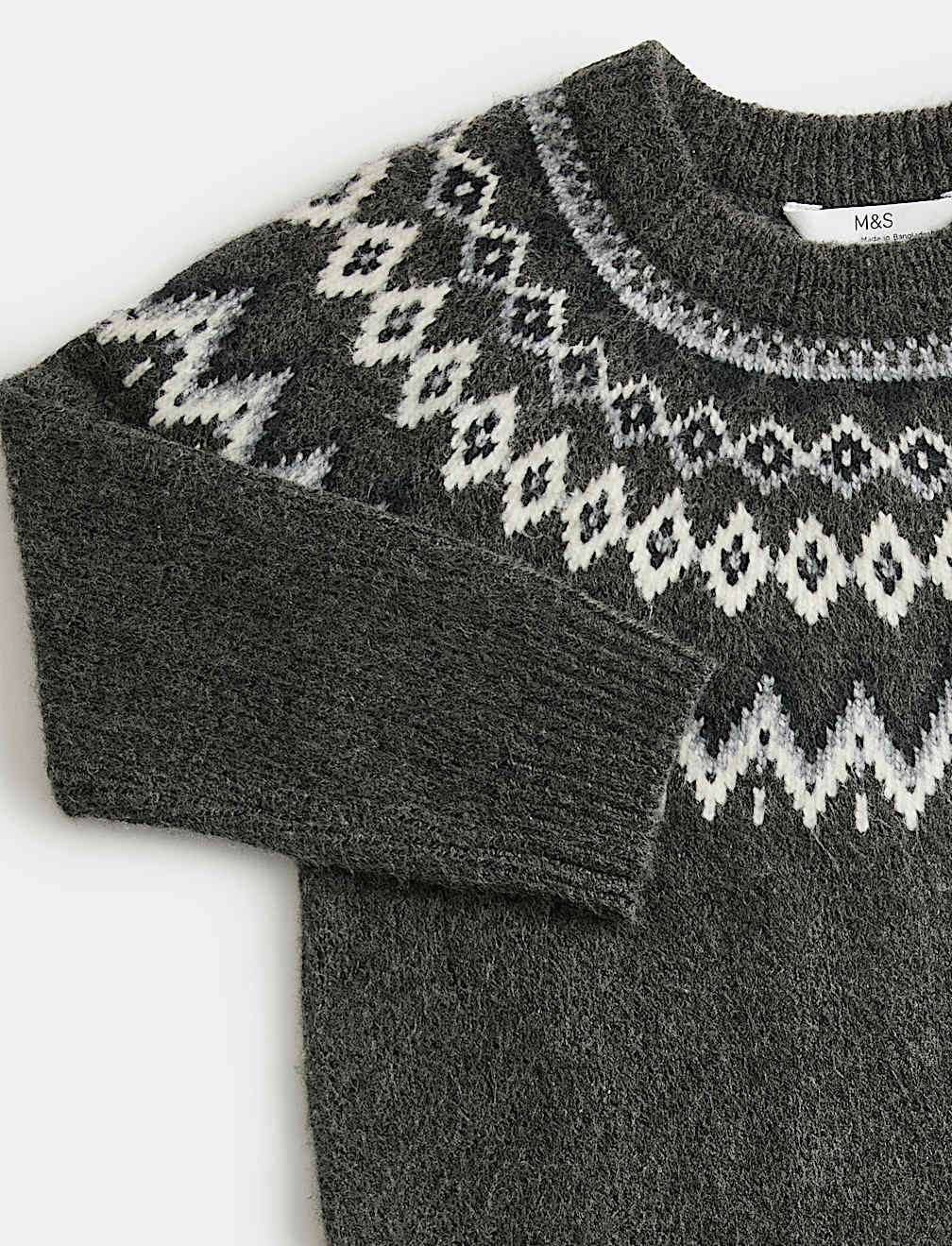 Fair Isle Crew Neck Knitted Jumper (18 Mths-10 Yrs)