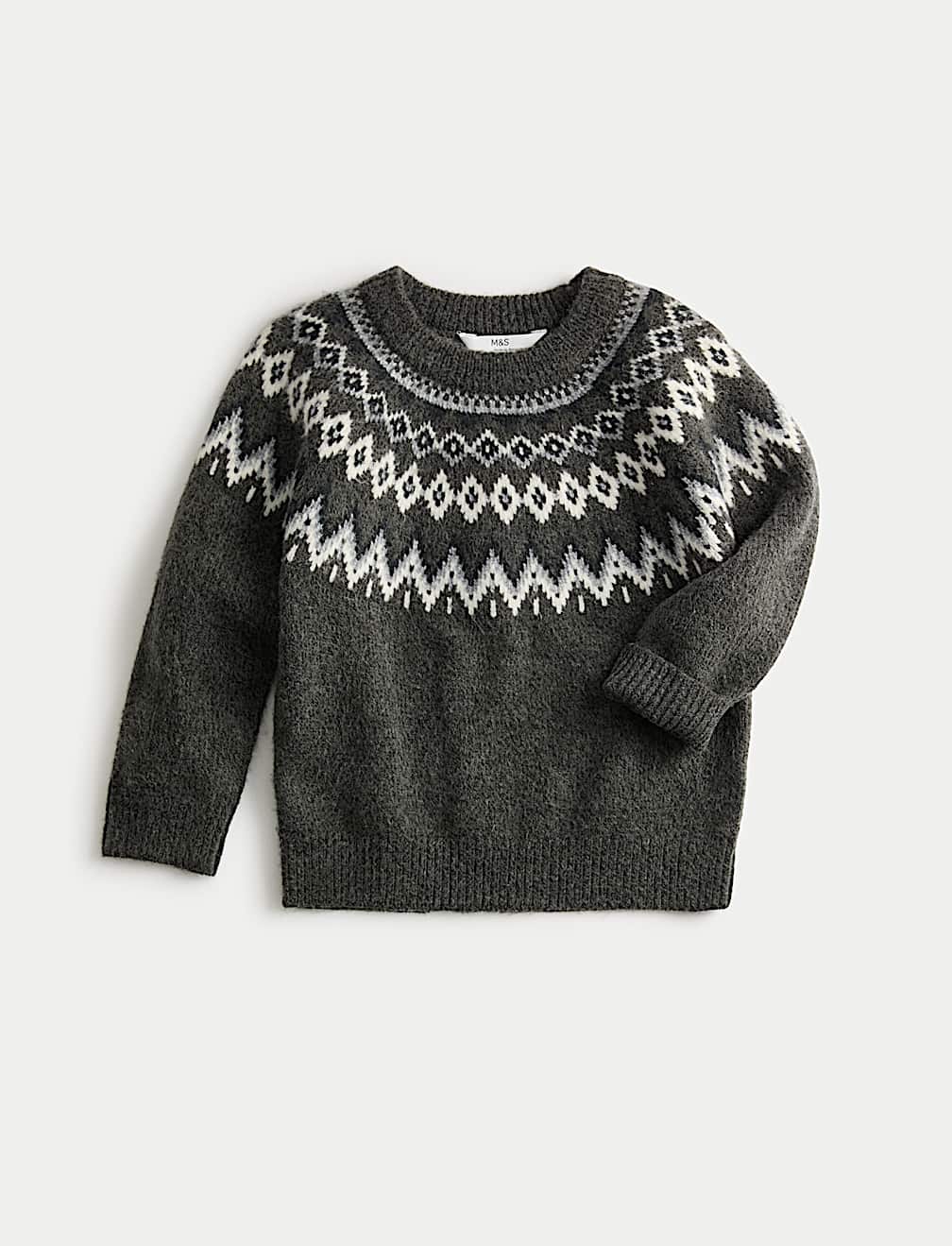 Fair Isle Crew Neck Knitted Jumper (18 Mths-10 Yrs)