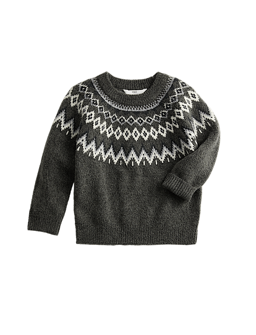 Fair Isle Crew Neck Knitted Jumper (18 Mths-10 Yrs)