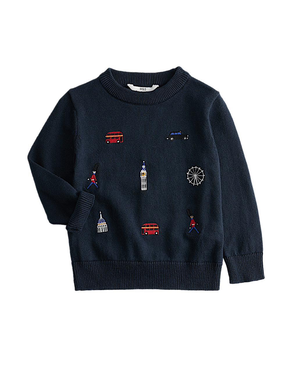 Pure Cotton London Embroidered Jumper (2-8 Yrs)