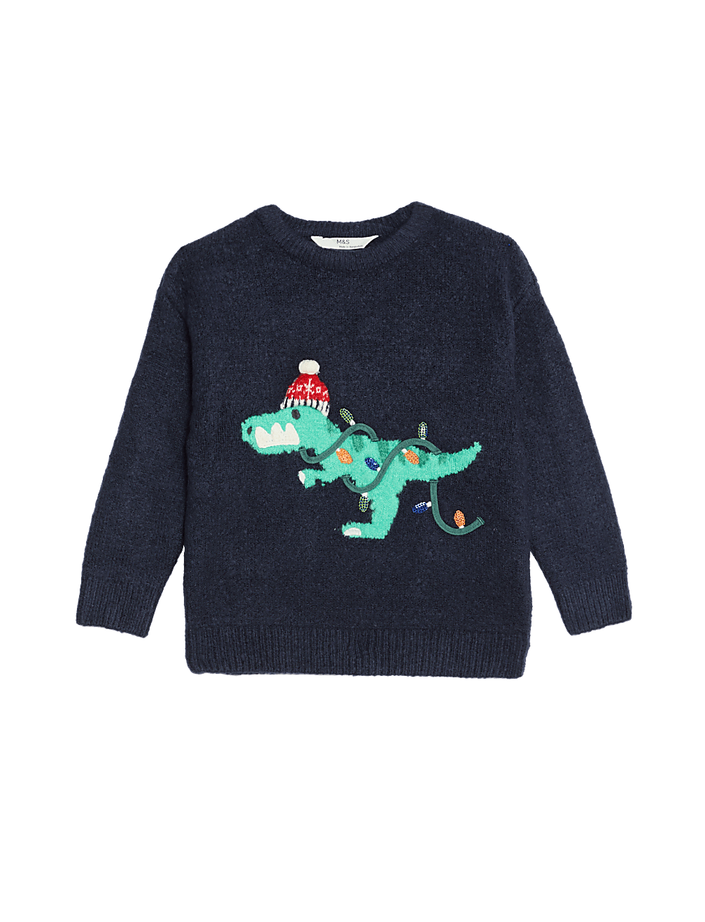 Christmas Dinosaur Knitted Jumper (2-8 Yrs)