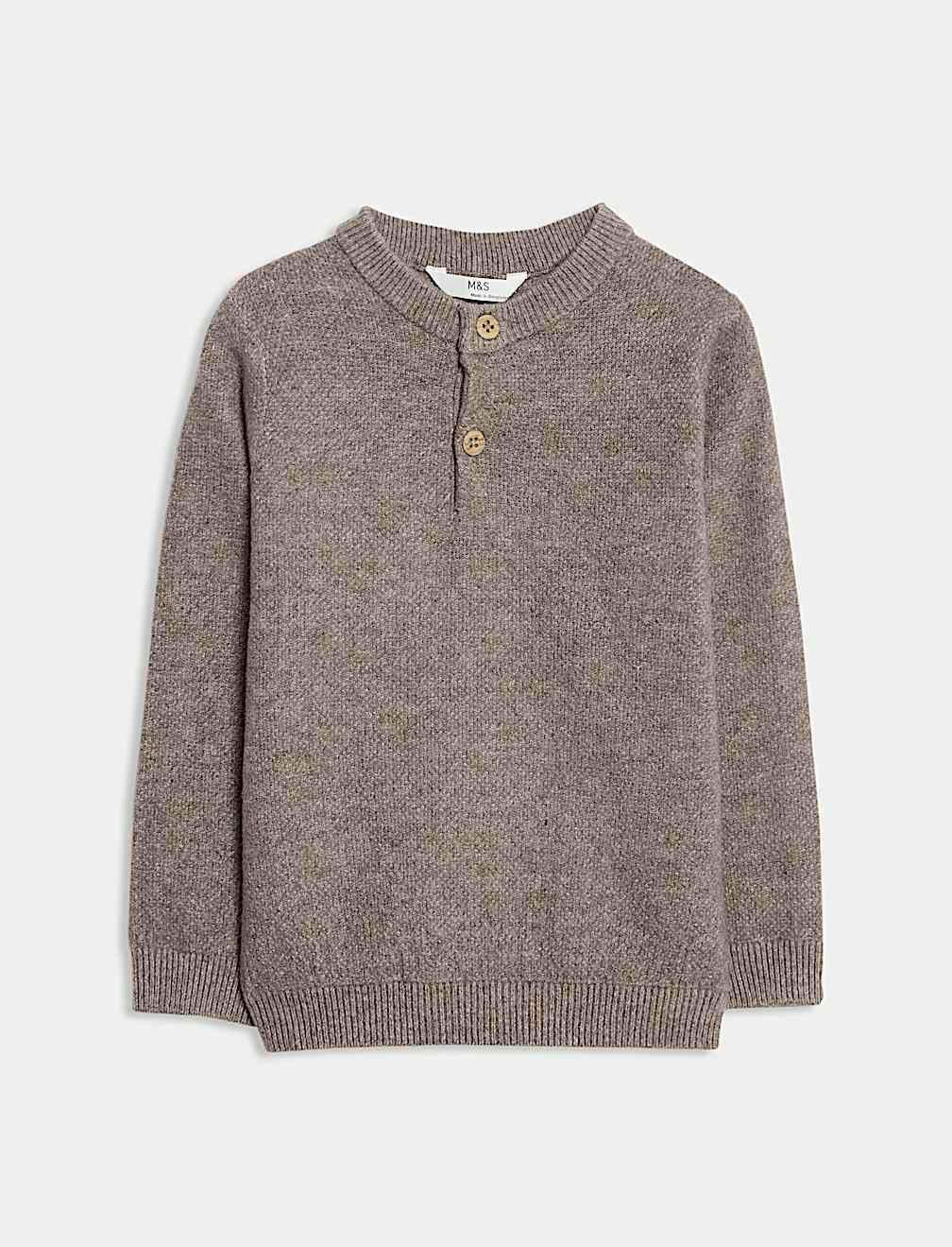 Henley Knitted Jumper (0-8 Yrs)