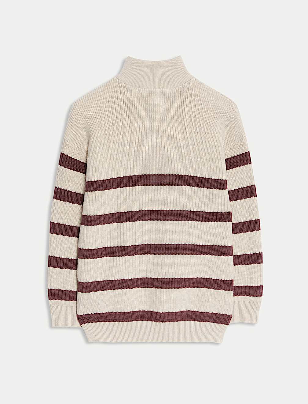 Cotton Rich Striped Half Zip Jumper (2-8 Yrs)