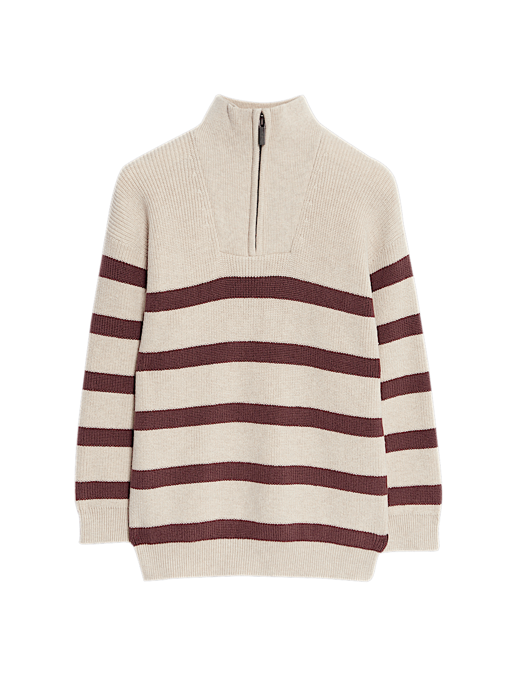 Cotton Rich Striped Half Zip Jumper (2-8 Yrs)