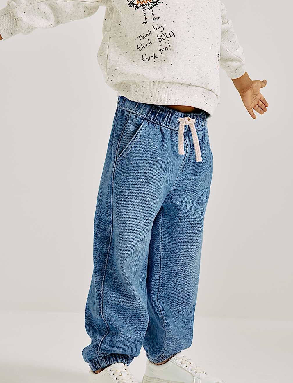 Relaxed Denim Cargo Jeans (2-8 Yrs)