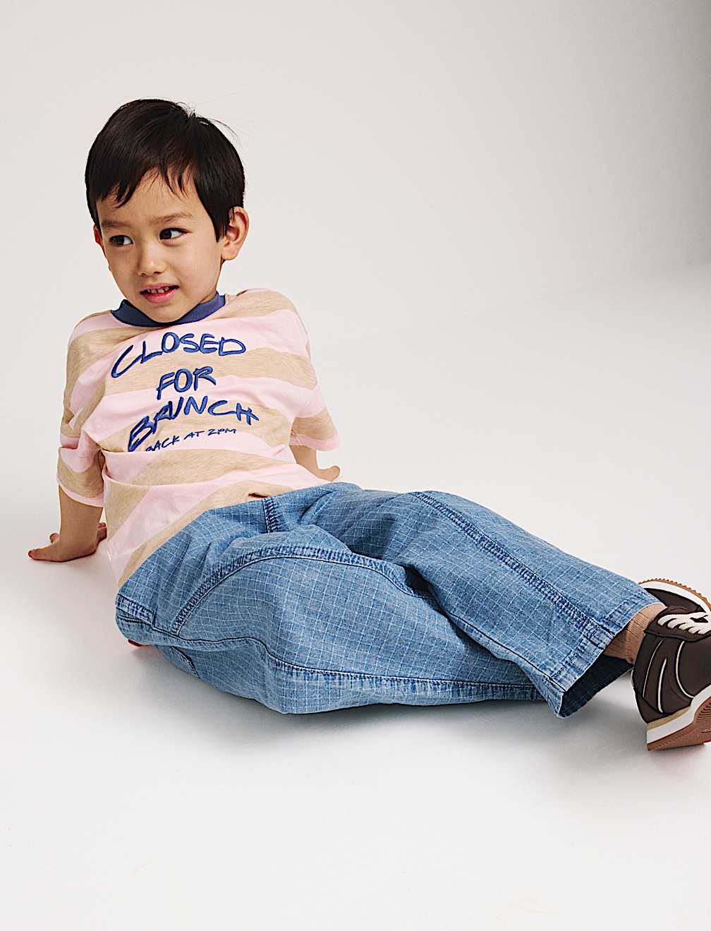 Pure Cotton Ripstop Barrel Jeans (2-8 Yrs)