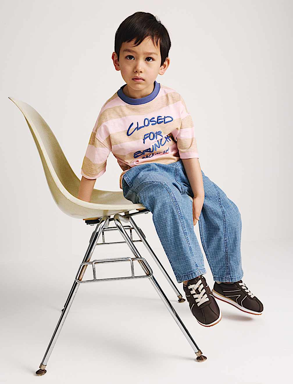 Pure Cotton Ripstop Barrel Jeans (2-8 Yrs)