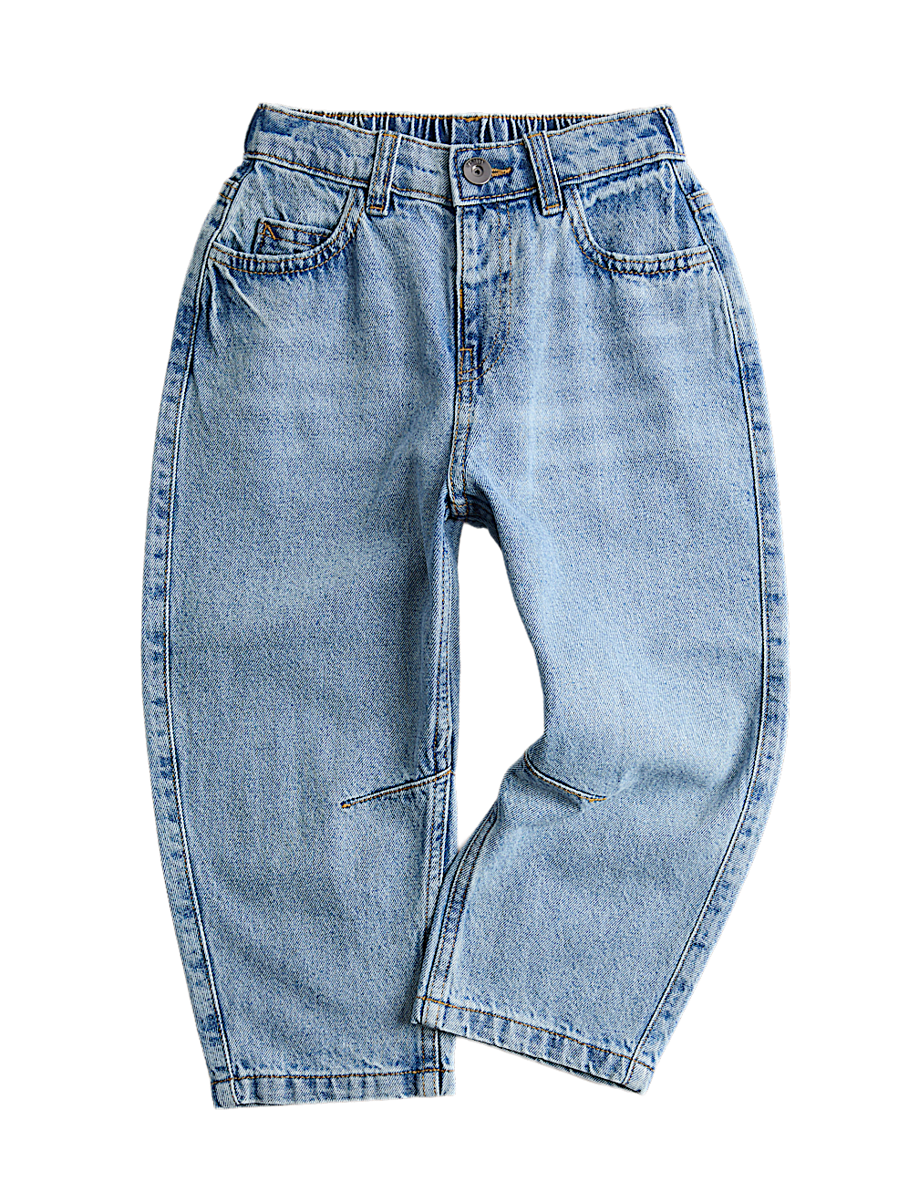 Pure Cotton Barrel Leg Jeans (2-8 Yrs)