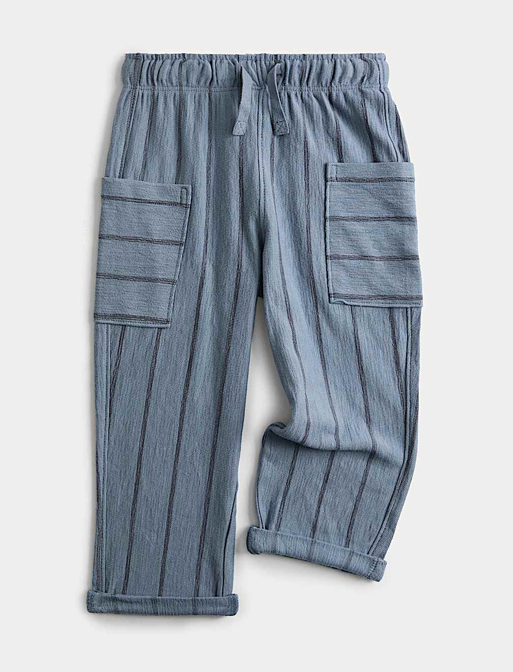 Pure Cotton Textured Striped Trousers (2-8 Yrs)