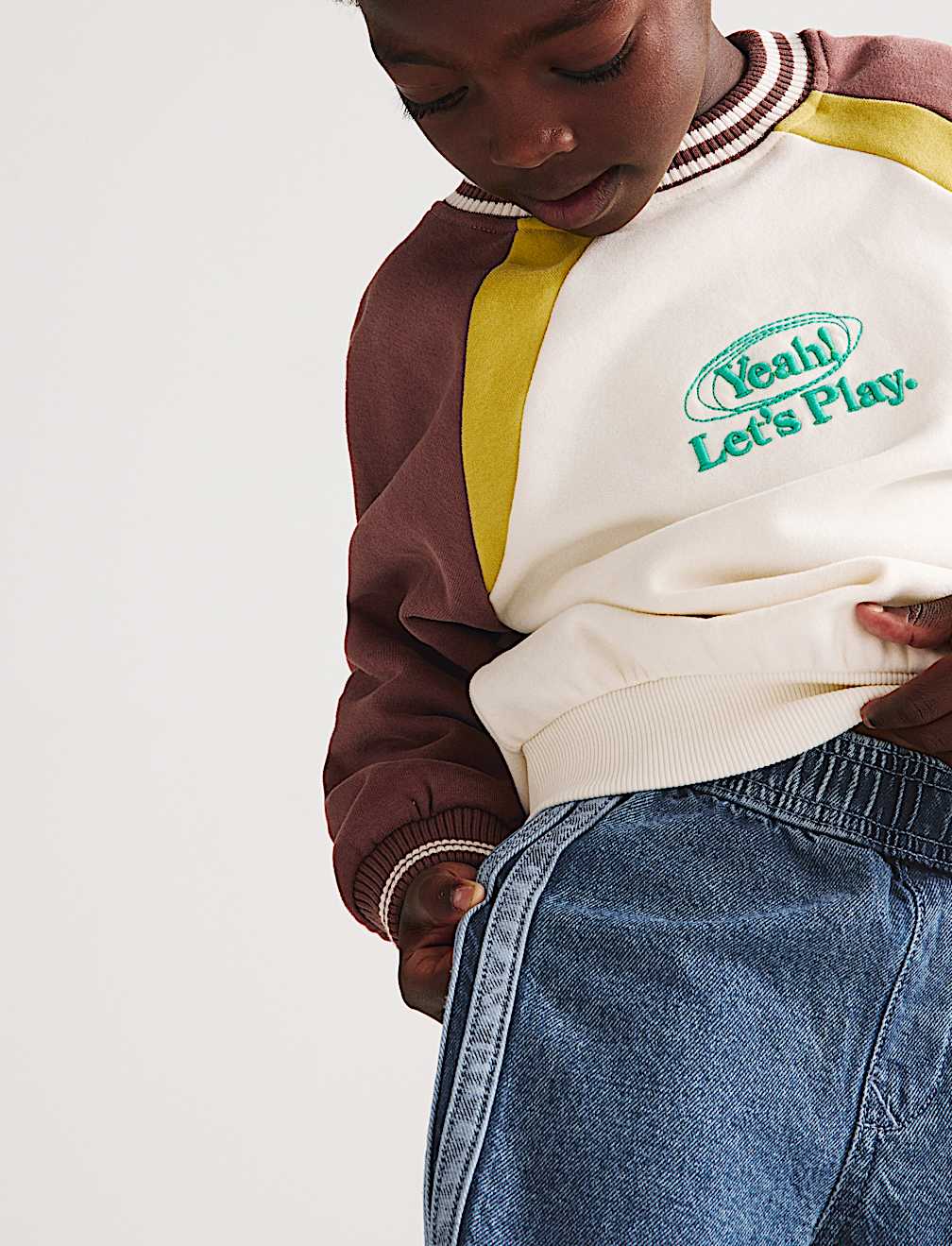 Wide Leg Pure Cotton Denim Joggers (2-8 Yrs)