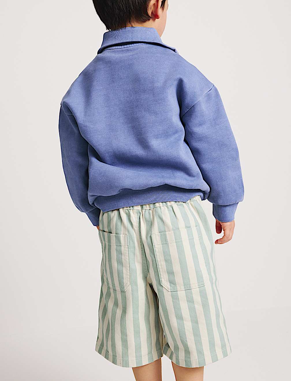 Pure Cotton Denim Striped Shorts (2-8 Yrs)