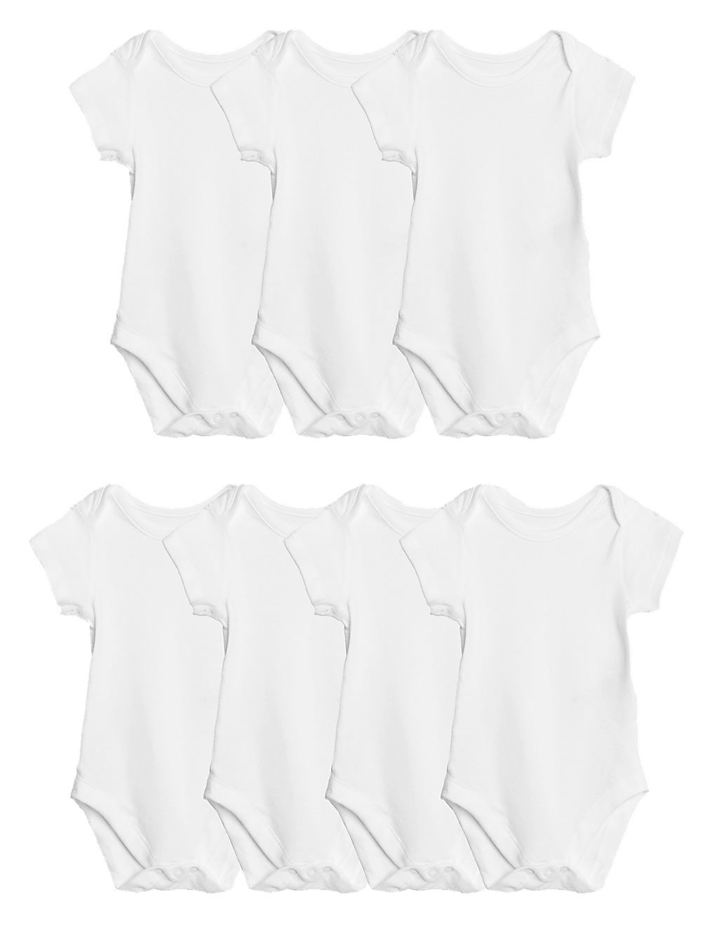 7 Pack Organic Pure Cotton Bodysuits