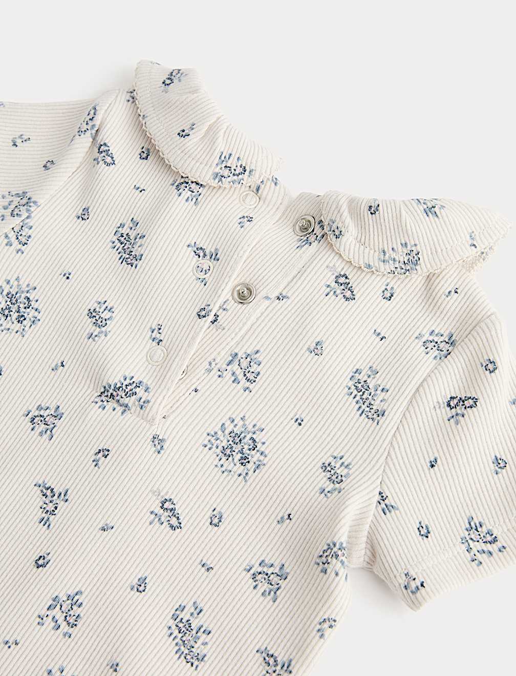 2 Pack Cotton Rich Frilled Bodysuits (Newborn - 12 Months)