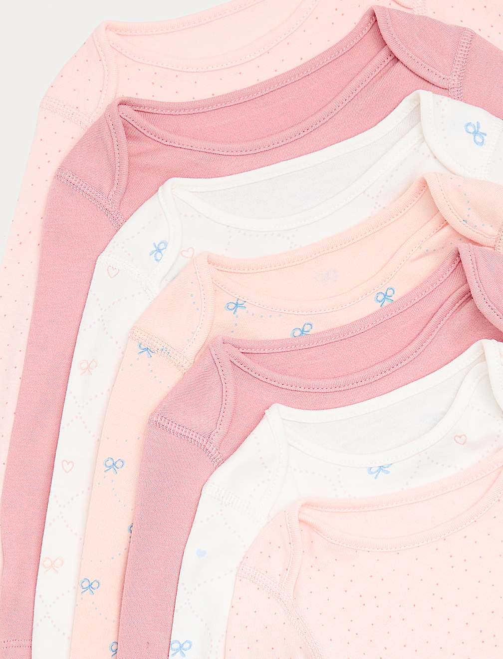 7 Pack Pure Cotton Bow Bodysuit (0-3 Yrs)
