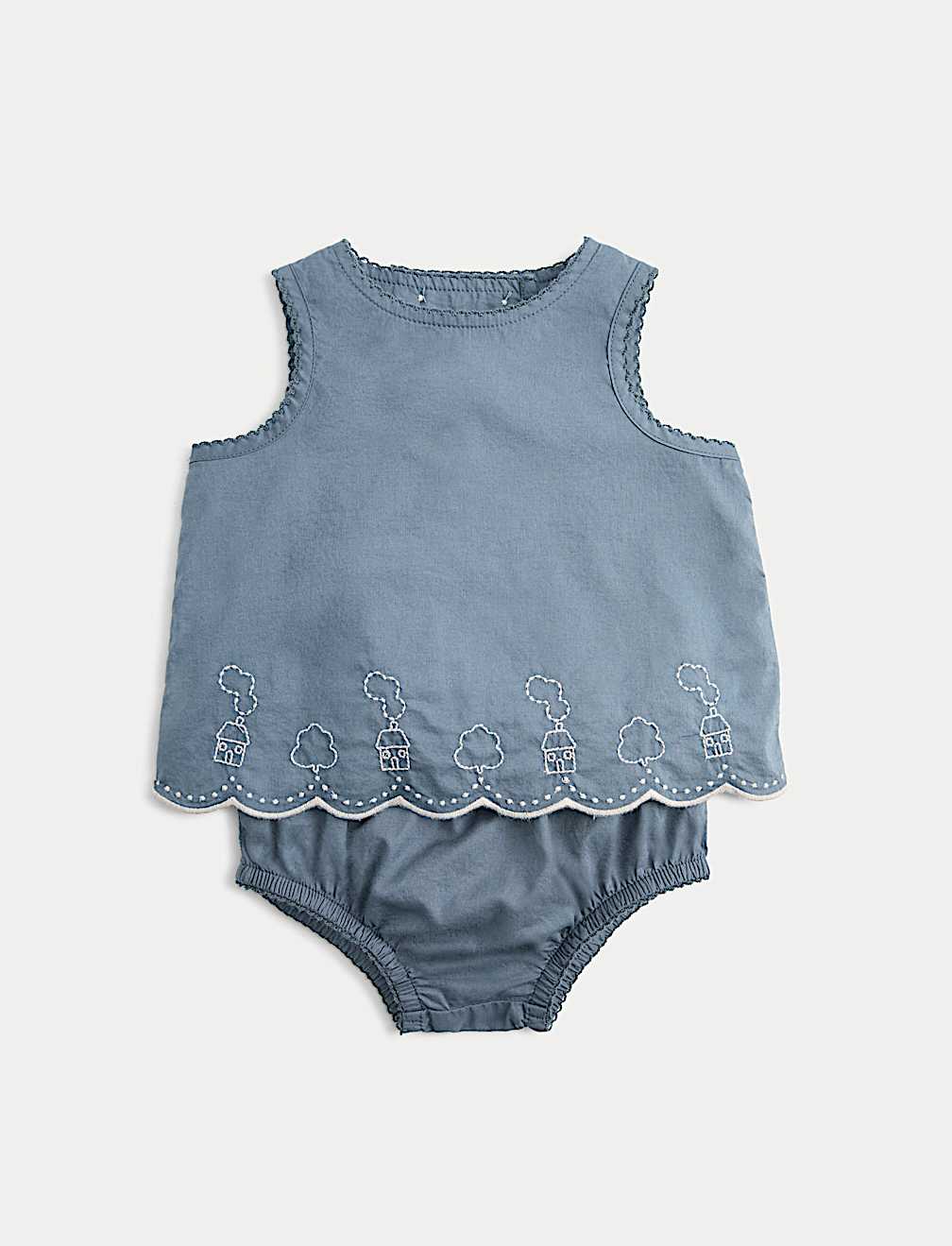 2 Piece Pure Cotton Embroidered Outfit (0-12 Months)