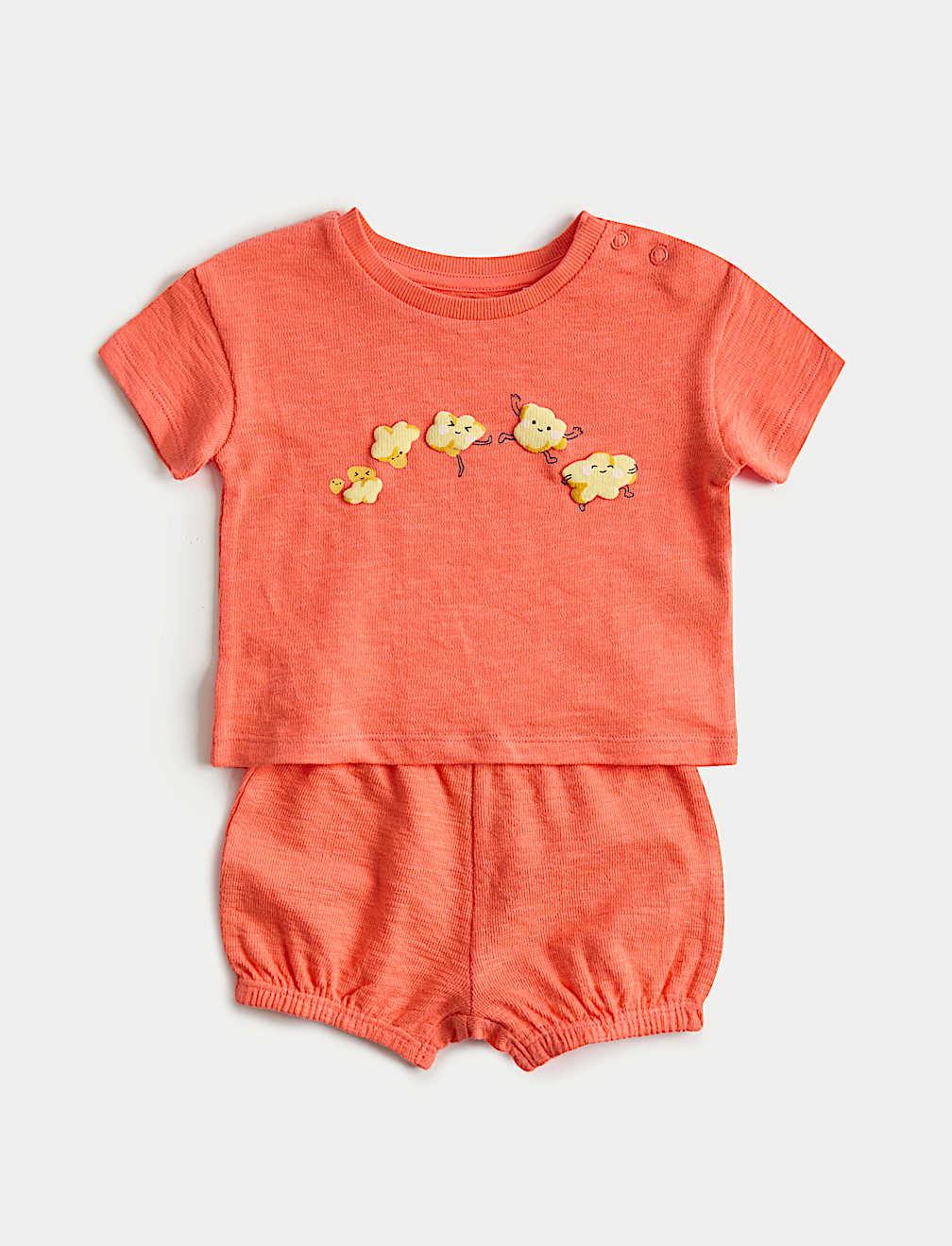 2 Piece Pure Cotton Popcorn Top & Bottom Outfit (0-2 Yrs)