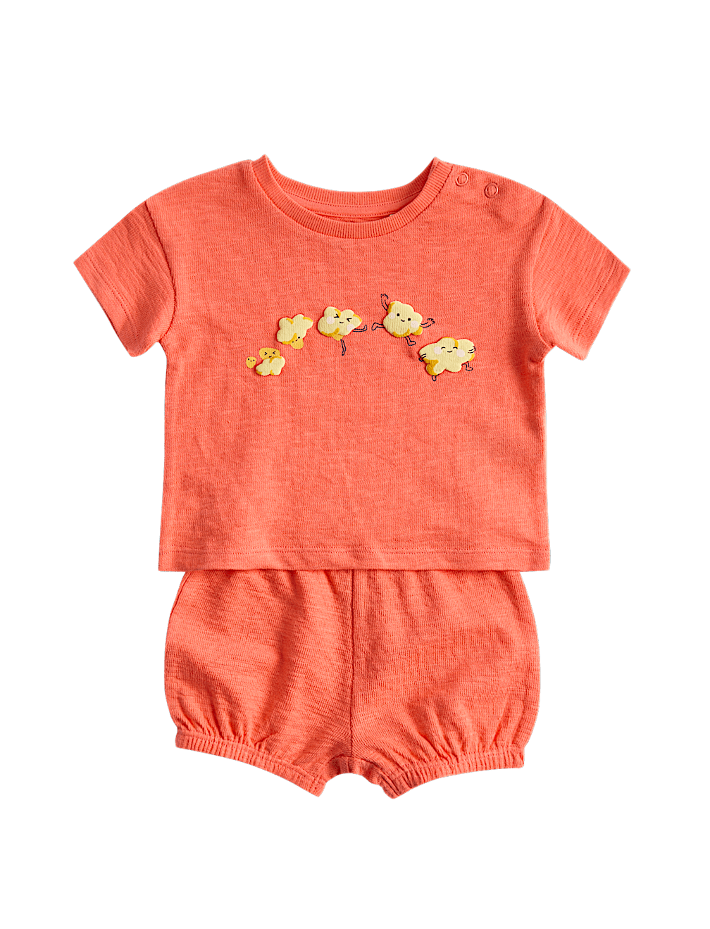 2 Piece Pure Cotton Popcorn Top & Bottom Outfit (0-2 Yrs)