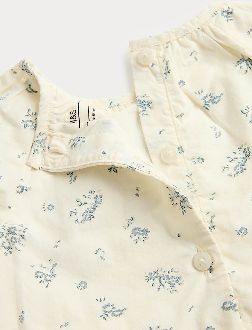 Pure Cotton Floral Long Sleeve Paddler (0-24 Mths)