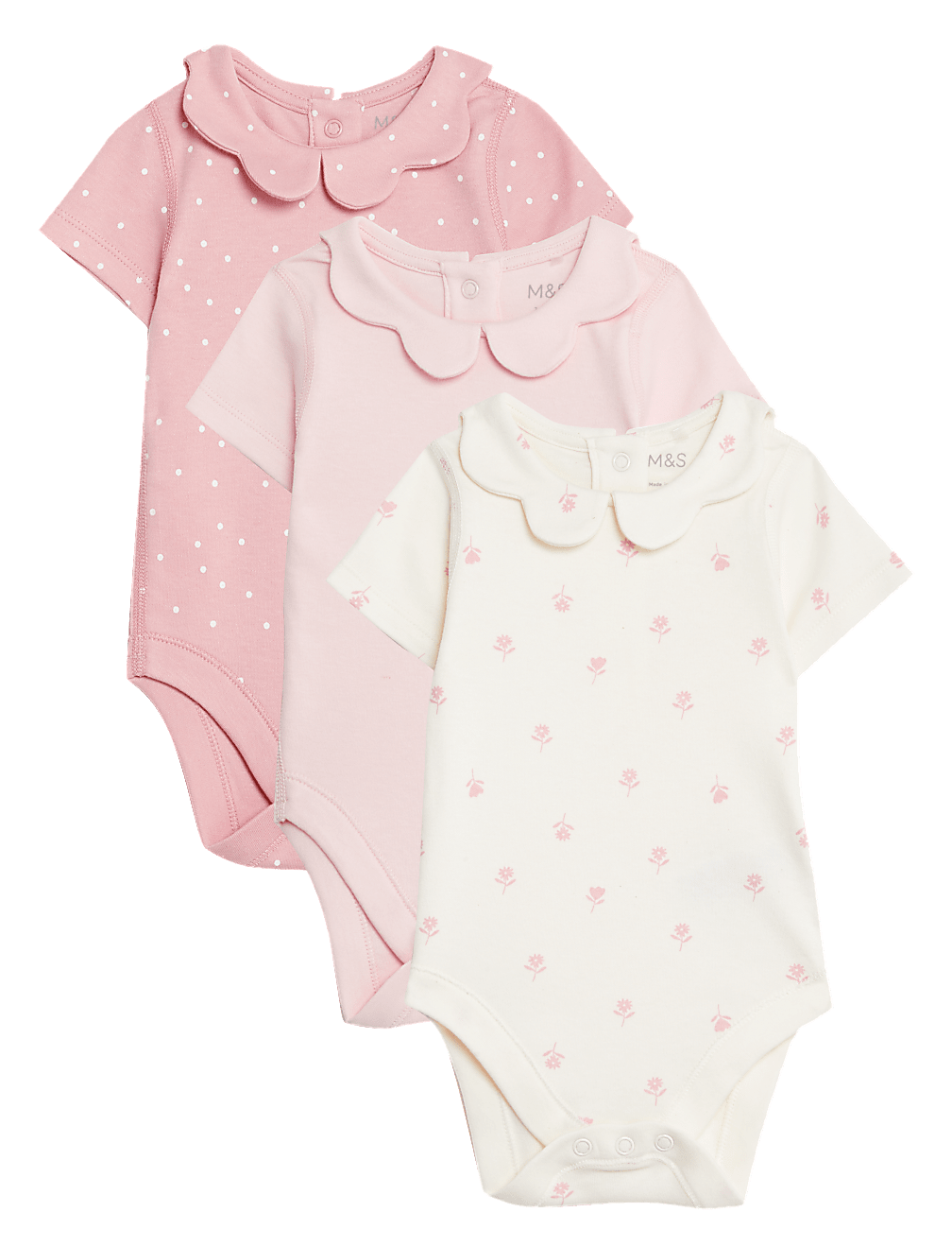 3pk Pure Cotton Printed Bodysuits