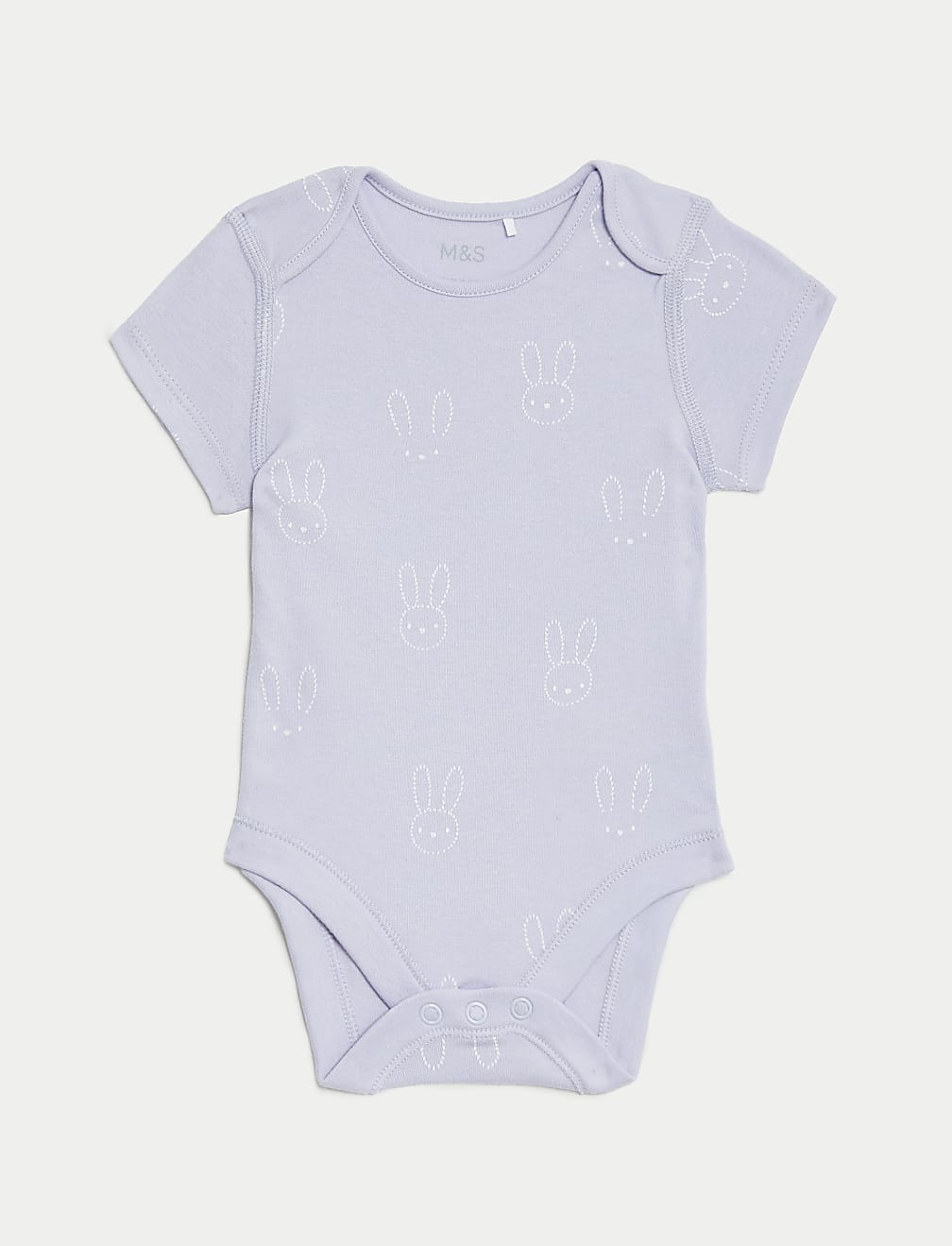 5pk Pure Cotton Bunny Bodysuits (6½lbs-3 Yrs)