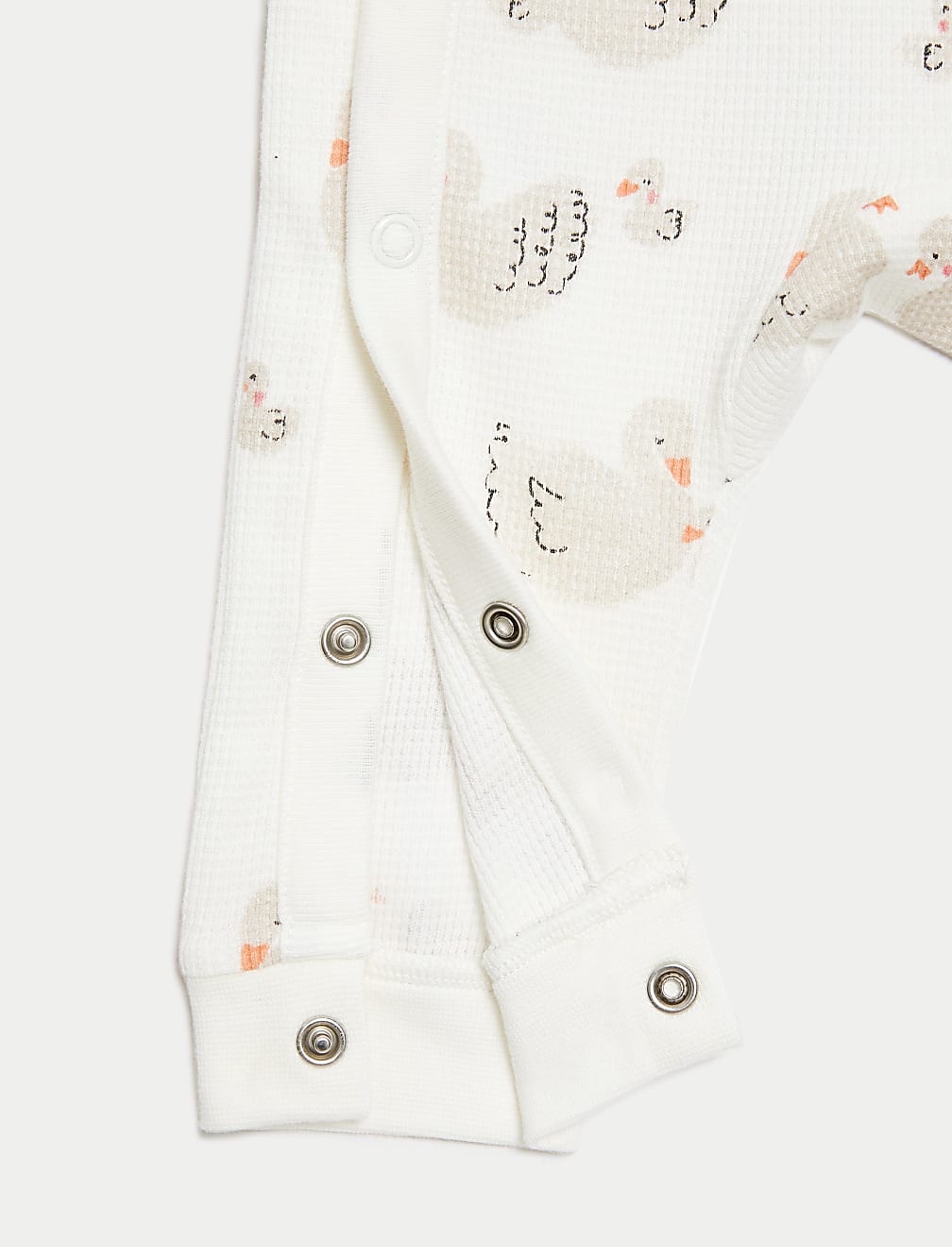 3pk Pure Cotton Swan & Spot Sleepsuits (6½lbs-3 Yrs)