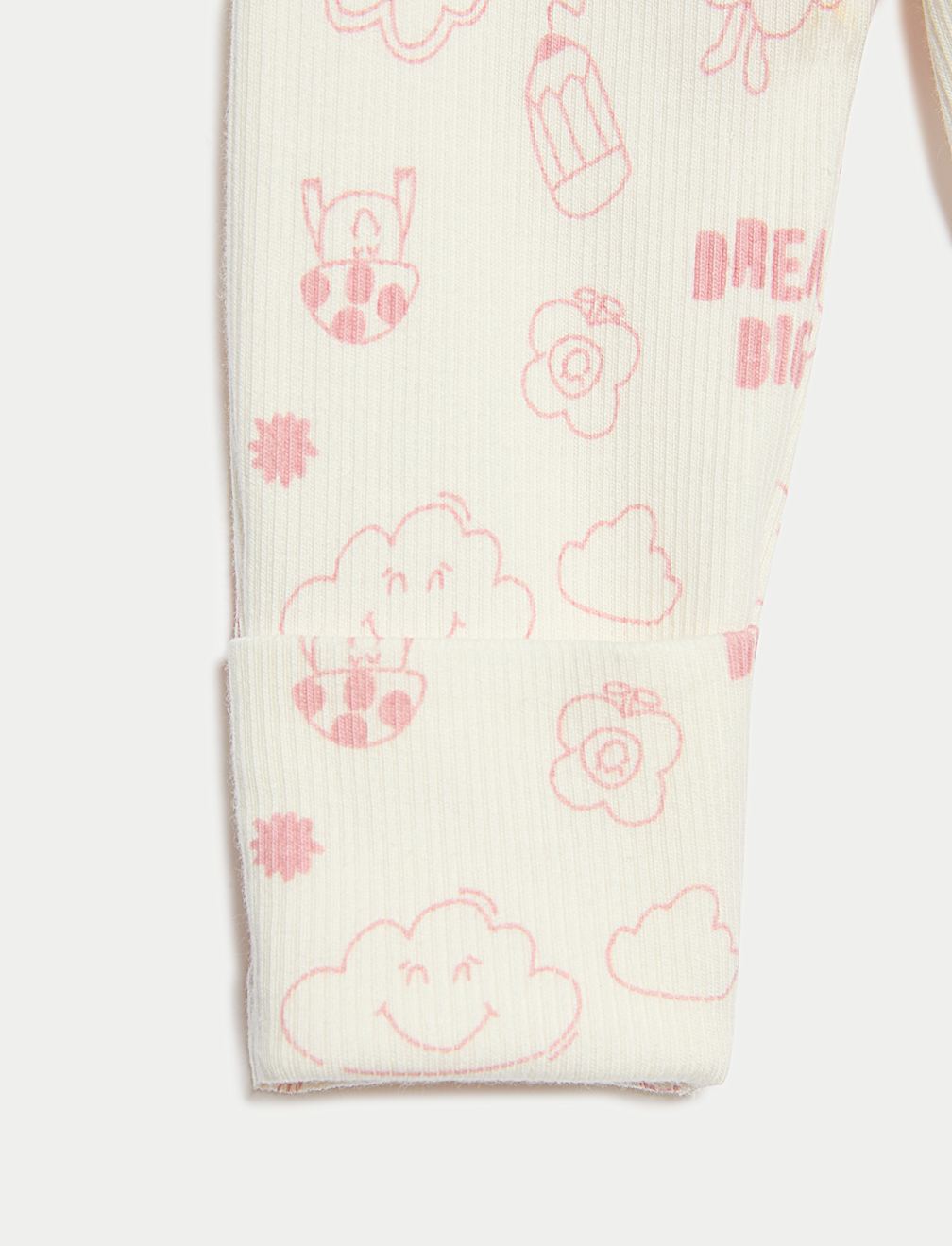 3pk Cotton Rich Ribbed Sleepsuits (0-3 Yrs)
