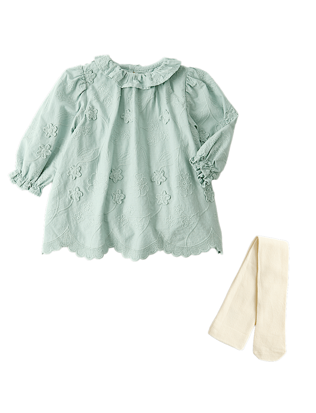 2 Piece Cotton Rich Dress with Tights Set (0-12 Mths)