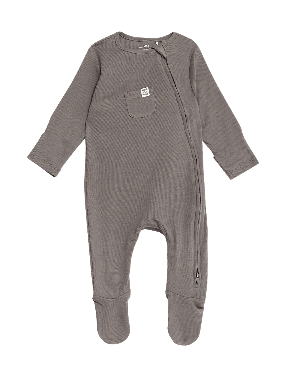 3 Pack Cotton Rich Striped & Plain Sleepsuits (0-3 Yrs)