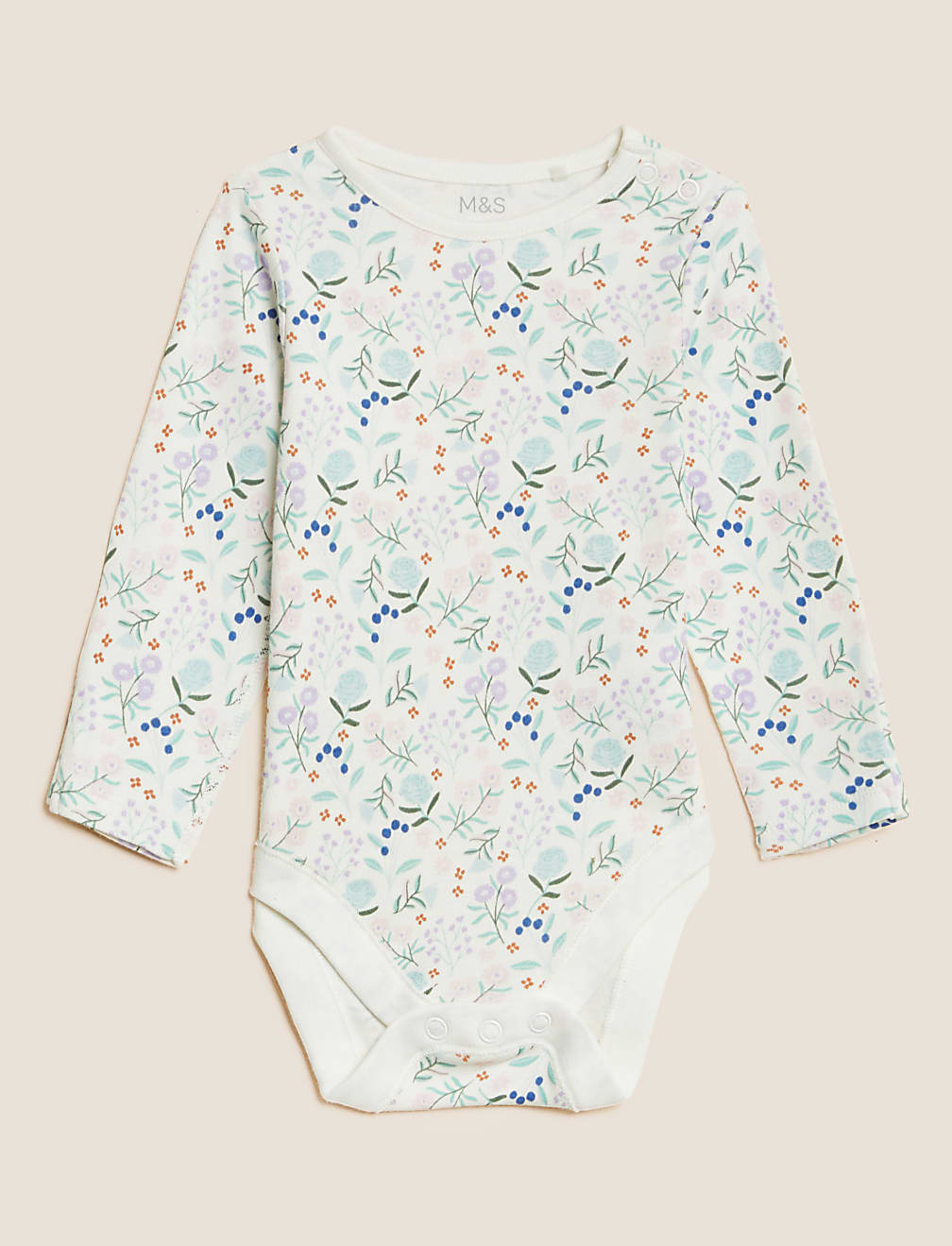 3pk Pure Cotton Floral Bodysuits (6&frac12;lbs - 3 Yrs)