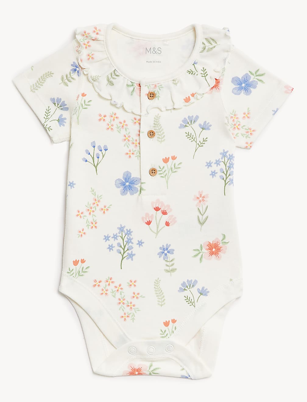 3pk Pure Cotton Floral Bodysuits (6 1/2lbs-3 Yrs)