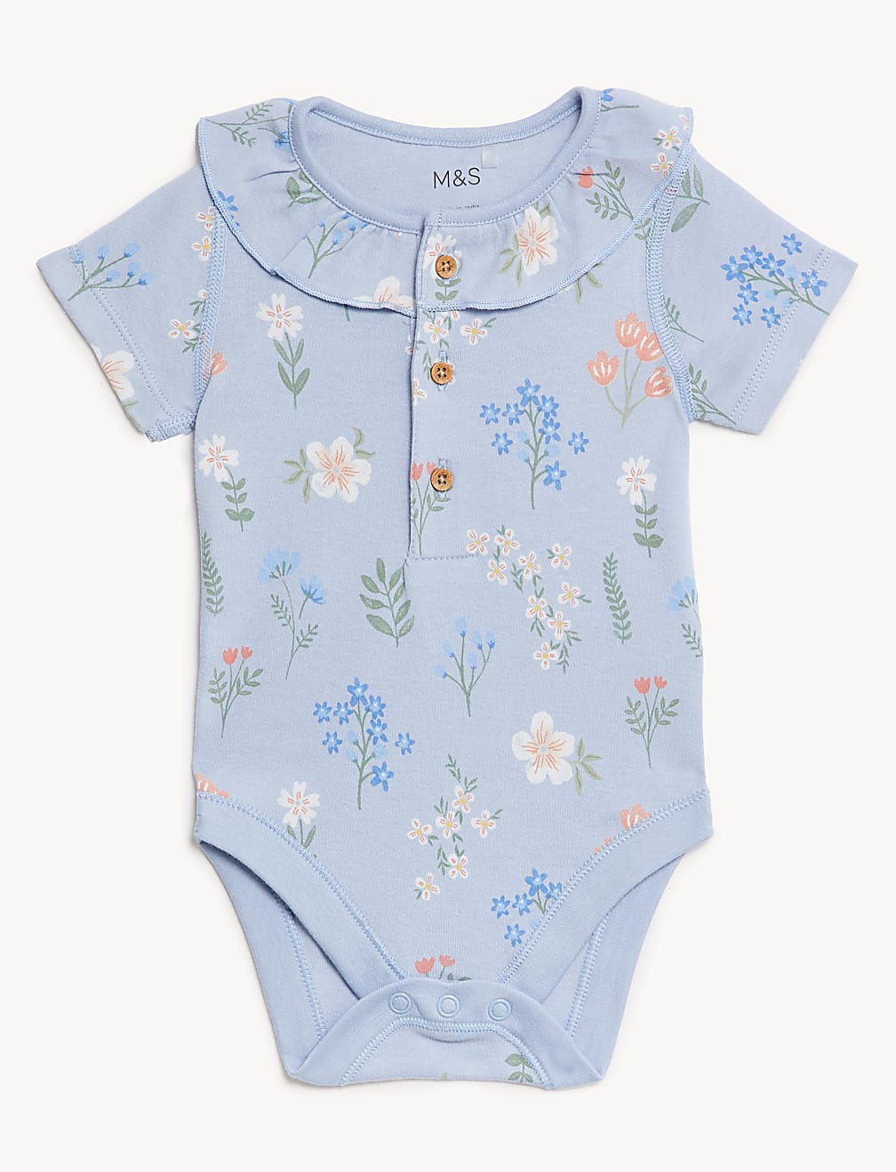 3pk Pure Cotton Floral Bodysuits (6 1/2lbs-3 Yrs)