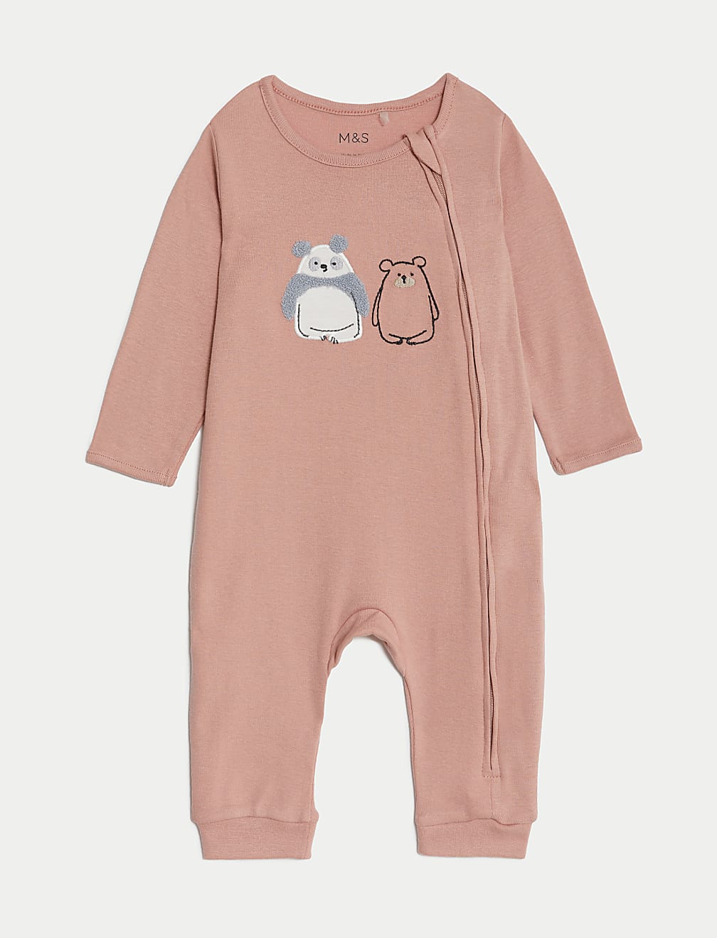 2pk Pure Cotton Animal Print Zip Sleepsuits (7lbs-1 Yrs)