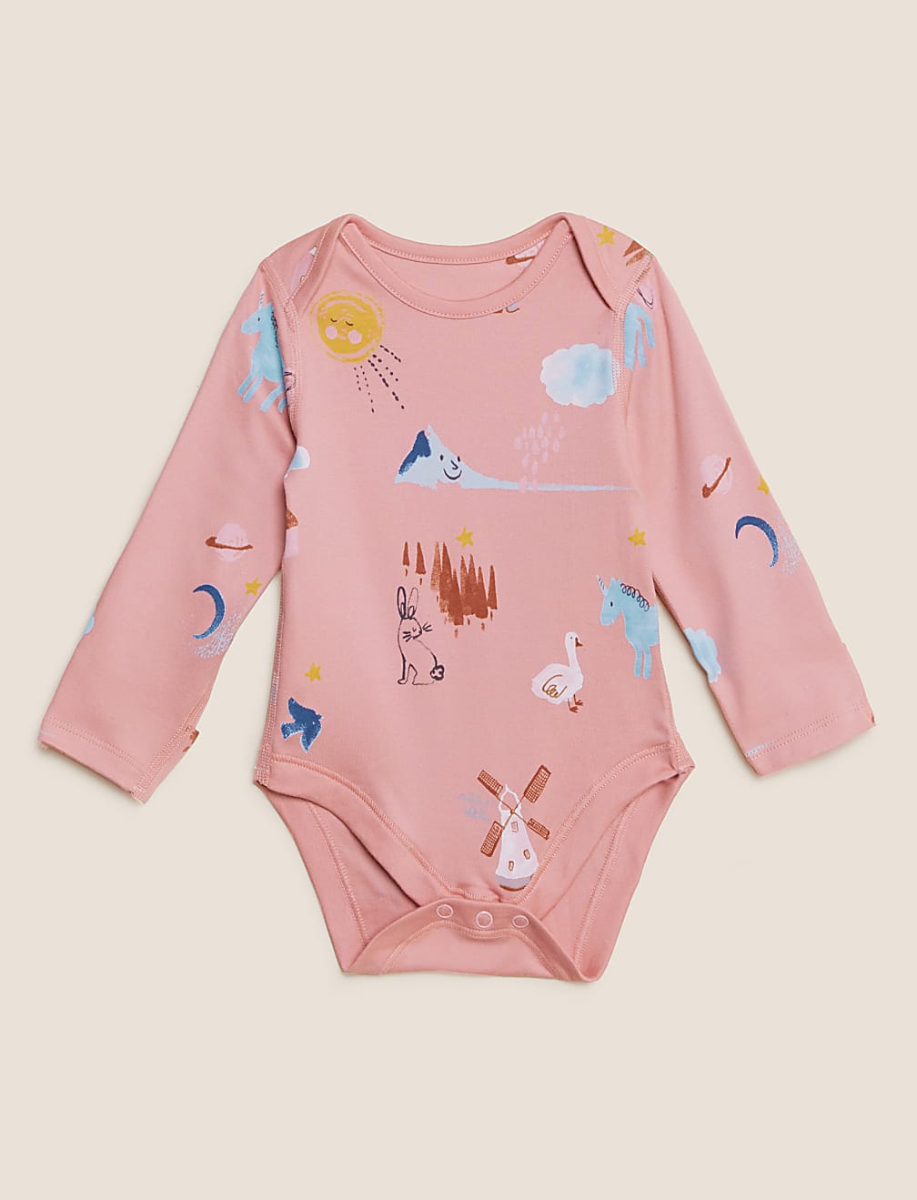 5pk Pure Cotton Patterned Bodysuits (61/2lbs - 3 Yrs)