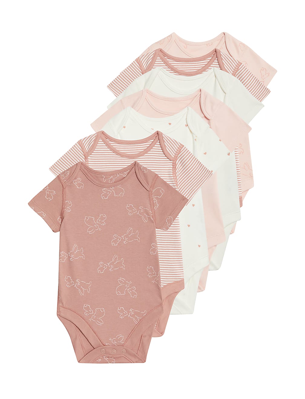 7pk Pure Cotton Bodysuits (5lbs-3 Yrs)