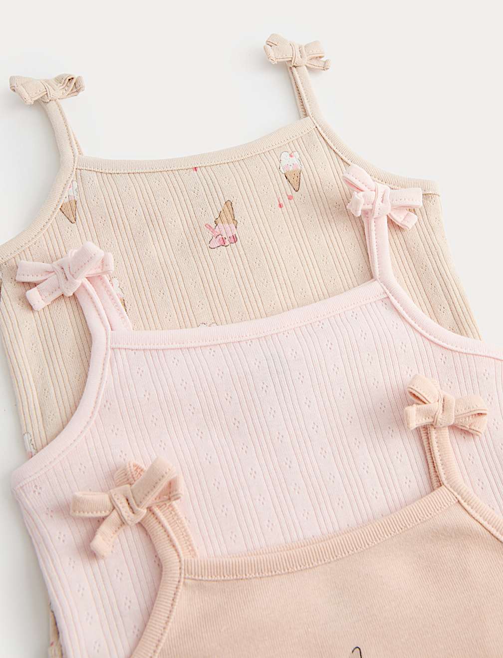 3 Pack Pure Cotton Ice Cream Bodysuits (0-36 Mths)