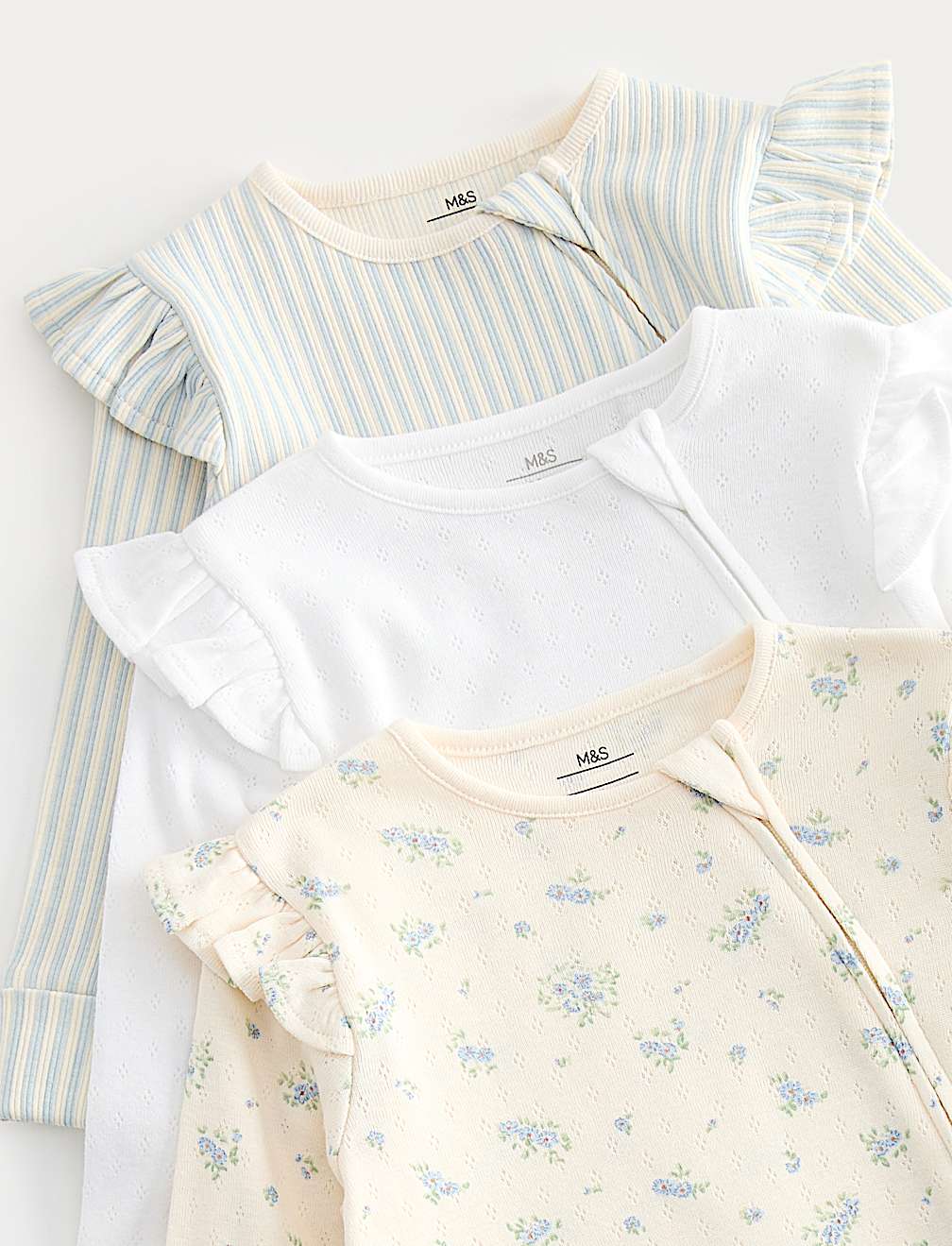 3 Pack Cotton Rich Sleepsuits (6&frac12;lbs-3 Yrs)