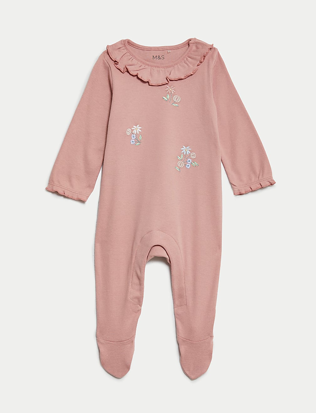 2pk Pure Cotton Floral Sleepsuits (7lbs-3 Yrs)