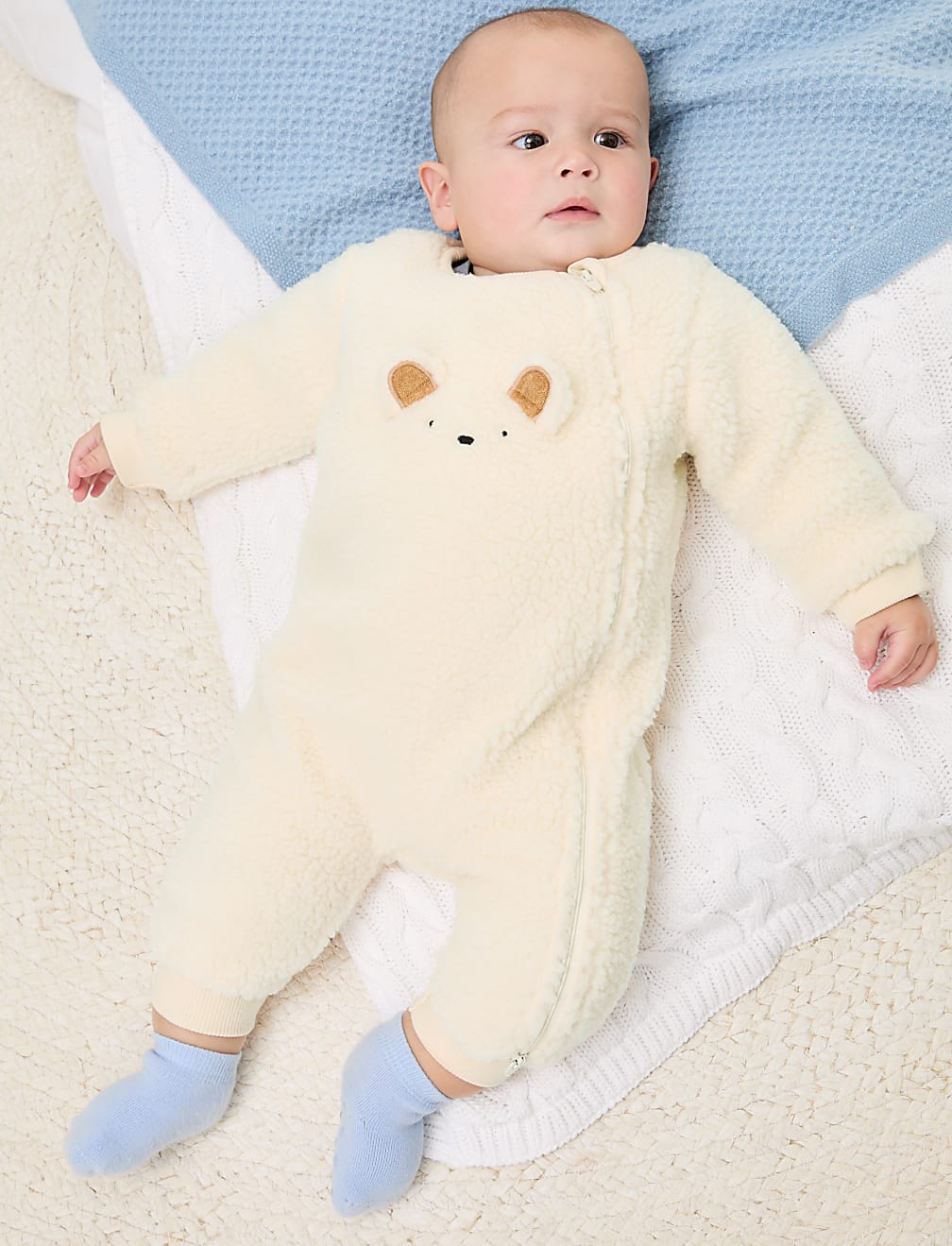 Fleece Bear Face Sleepsuit (7lbs-3 Yrs)