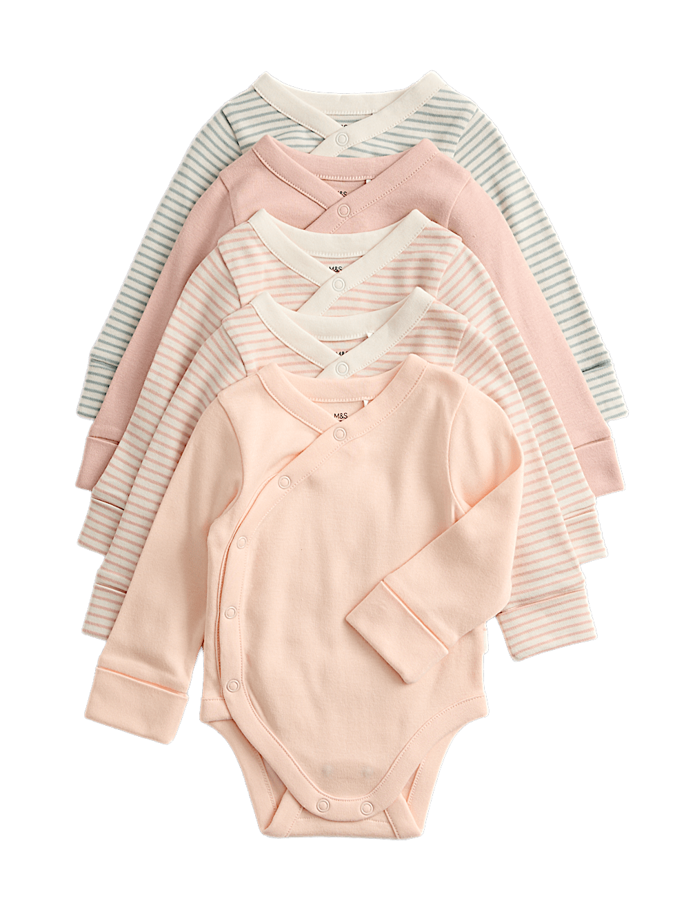 5 Pack Pure Cotton Striped Bodysuits (0 Mths-3 Yrs)