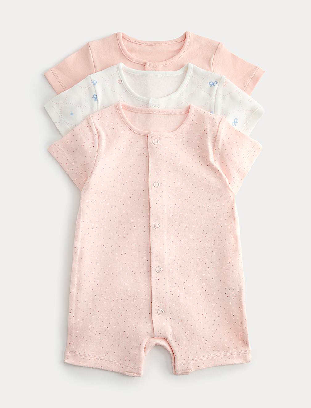 3 Pack Pure Cotton Rompers (7lbs-3 Yrs)