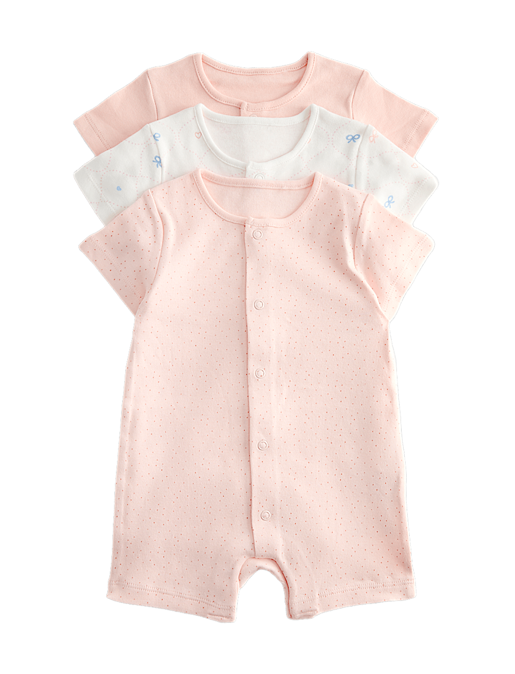 3 Pack Pure Cotton Rompers (7lbs-3 Yrs)