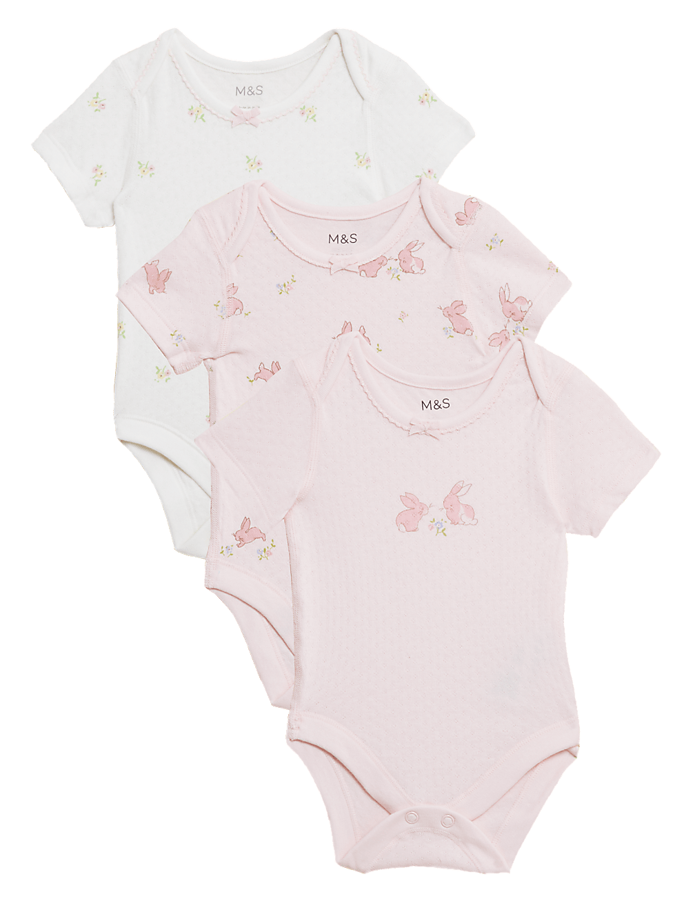3pk Pure Cotton Patterned Bodysuits (61/2 lbs - 3 Yrs)