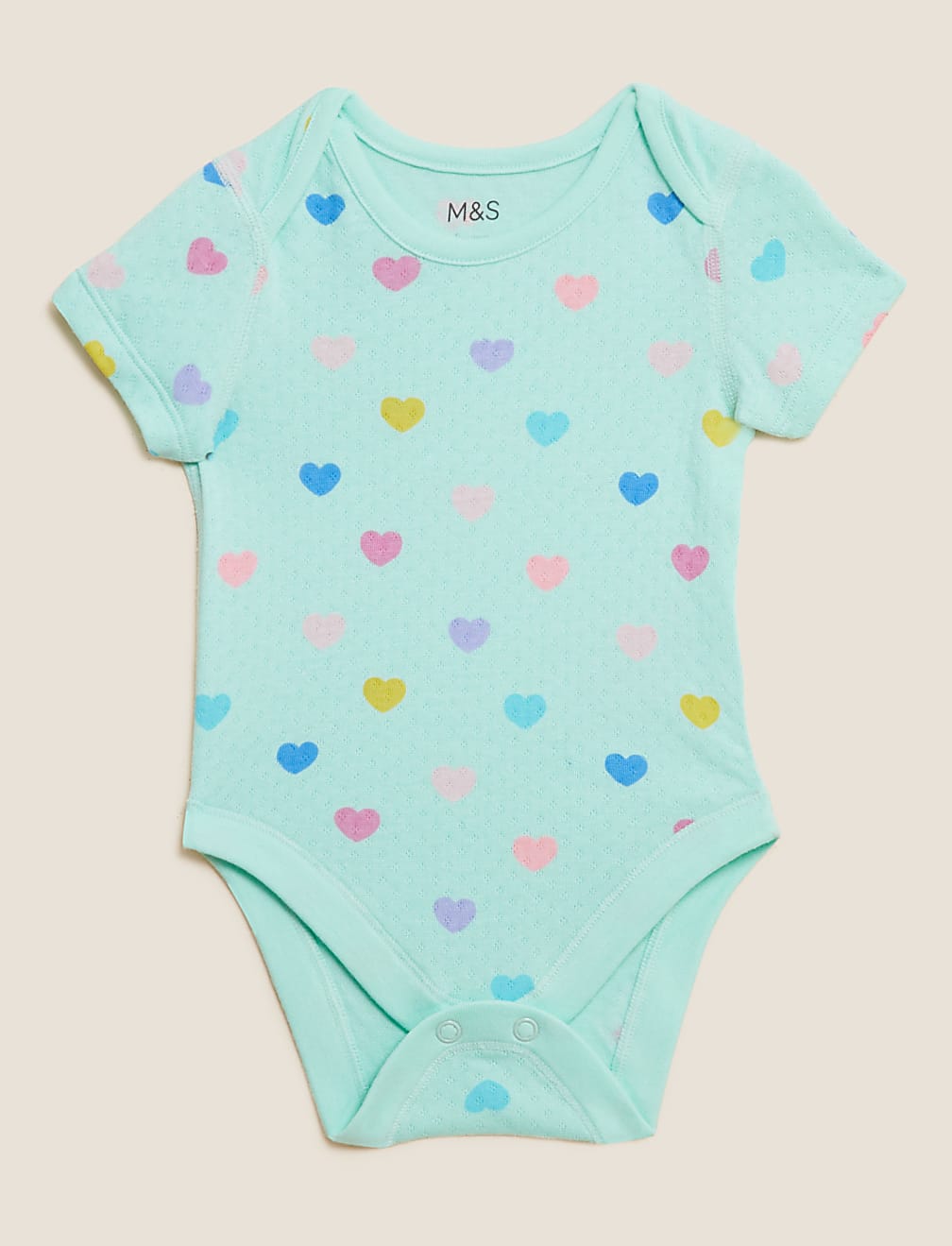 3pk Pure Cotton Heart Bodysuits (6½lbs - 3 Yrs)
