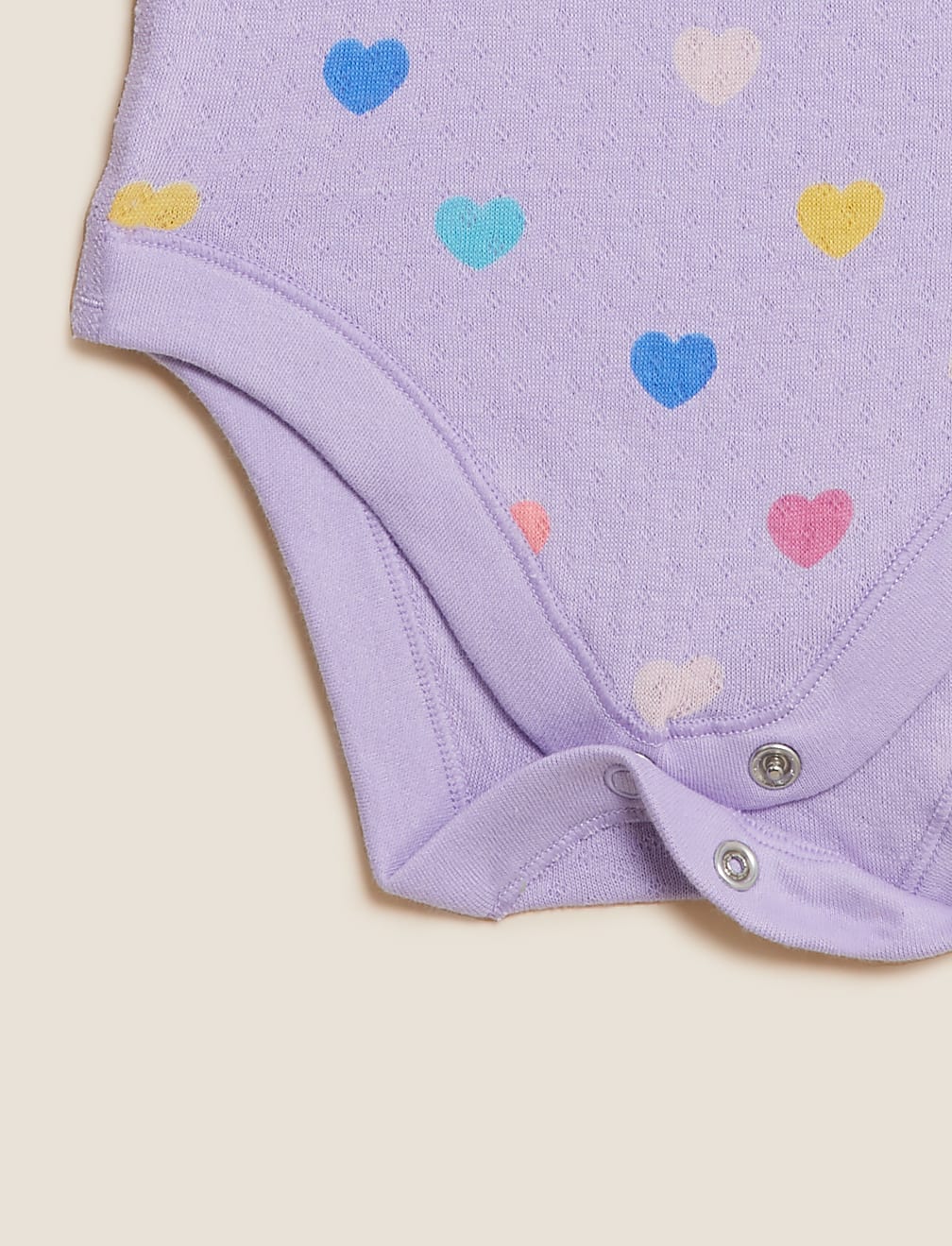 3pk Pure Cotton Heart Bodysuits (6½lbs - 3 Yrs)