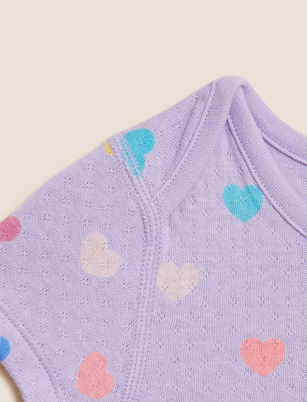 3pk Pure Cotton Heart Bodysuits (6½lbs - 3 Yrs)
