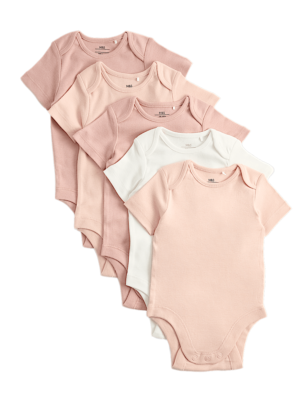 5 Pack Pure Cotton Bodysuits (7lbs-3 Yrs)