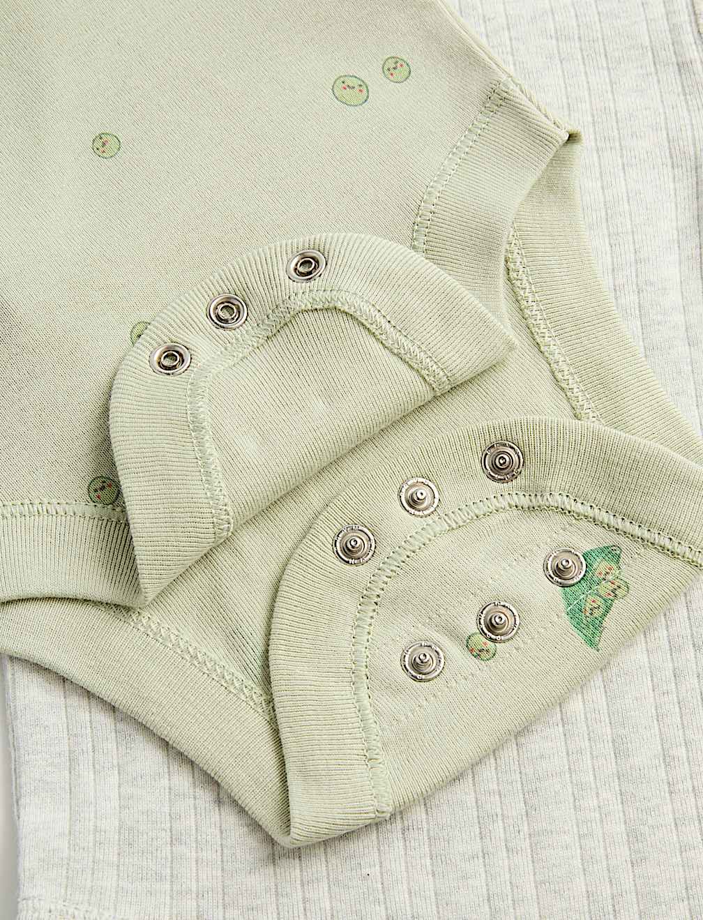 3 Pack Pure Cotton Peas Bodysuits (0-3 Yrs)