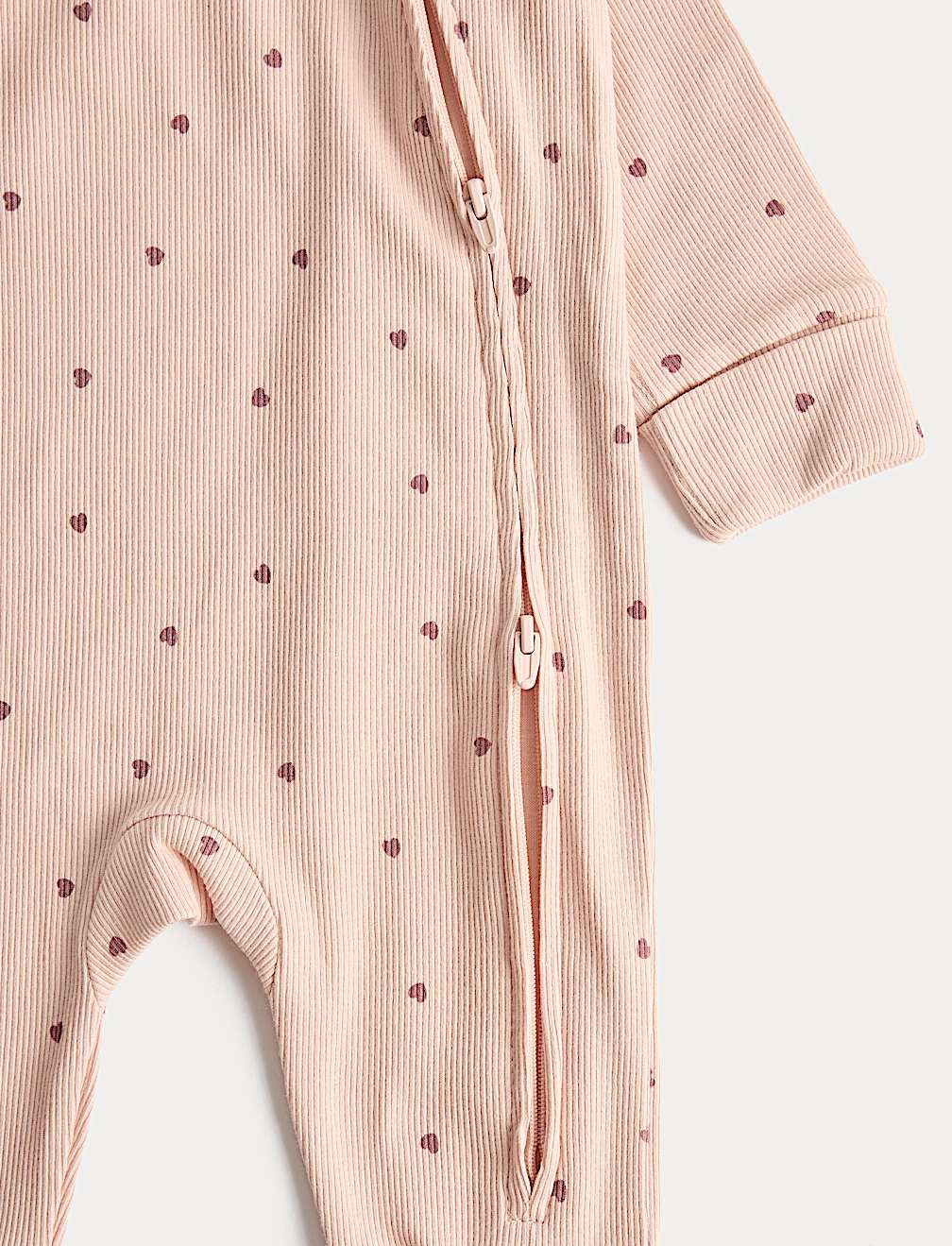 3 Pack Cotton Rich Heart Sleepsuits (7lbs-3 Yrs)